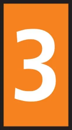 Produktfoto 1 von HellermannTyton HODS50 Kabelmarkierung, aufsteckbar, Beschriftung: 3, Orange, Ø 1.7mm - 3.6mm, 4mm x 6,5 mm