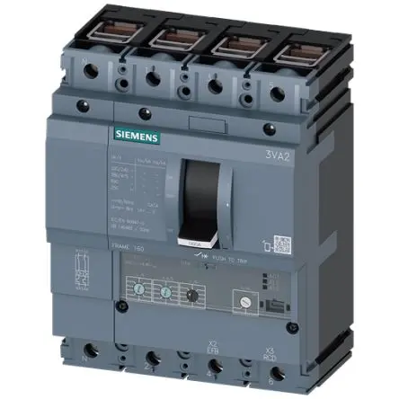 Produktfoto 1 von Siemens 3VA2 SENTRON Elektronischer Schutzschalter 690V 4, 63A 25 kA, L-Typ L. 86 mm x 140mm