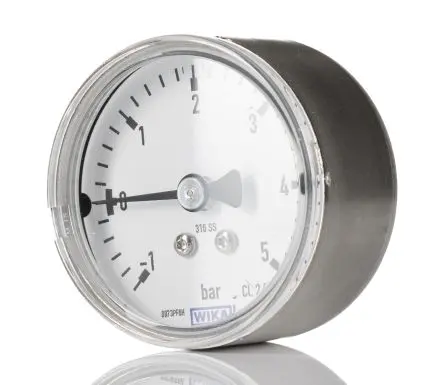 WIKA MNPT 131.11 Manometer 63 mm 0 bar → 1.6 bar Edelstahl Gehäuse G 1/4