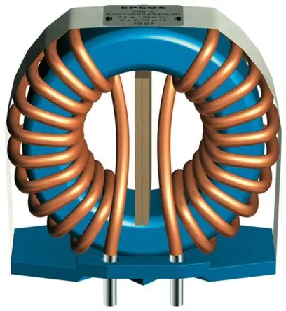 Produktfoto 1 von TDK B82726S Netzleitungsdrossel, Ferrit-Kern, 750 μH, 24 A, Radial / R-DC 3.2 mΩ, max. 100 kHz, Ø 45 mm, Ø 2 mm x 41 mm