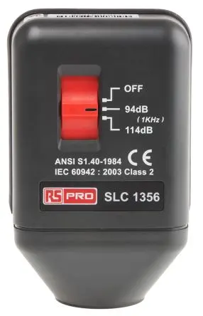 Produktfoto 1 von RS PRO Schallpegel Kalibriergerät / 114 dB, 1000 Hz ±0.5 dB 25.4 mm