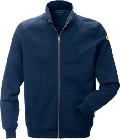 Produktfoto 1 von Fristads 121675 Herren Sweatshirt, Leitfähiges Gewebe, Baumwolle, Polyester Marine Reißverschluss, Größe S