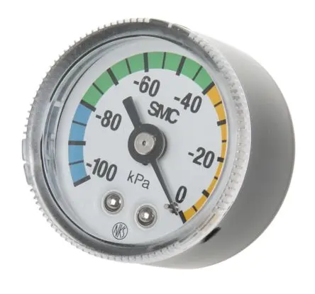 Produktfoto 1 von SMC M5-Innengewinde, R-Gewinde GZ46 Manometer 42.5 mm -100 kPa → 200 kPa 3 % Walzstahl (schwarz melaminbeschichtet)