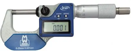 Produktfoto 1 von Moore & Wright Batteriebetrieben Außen- Mikrometer Zoll, Metrisch, 0 mm bis 25 mm