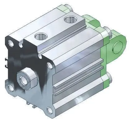 Produktfoto 1 von SMC CDQS Pneumatik-Kompaktzylinder 10 mm Doppeltwirkend, Bohrung Ø 20 mm, bis 1 Mpa