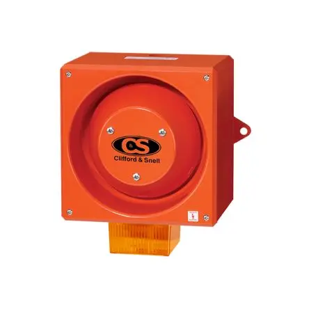 Produktfoto 1 von Clifford & Snell YL80, Filament/Warnsummer-Licht Beacon-Sounder-Kombination 230V ac Gelb IP66 Wand / 116 dB 116 dB @ 1m