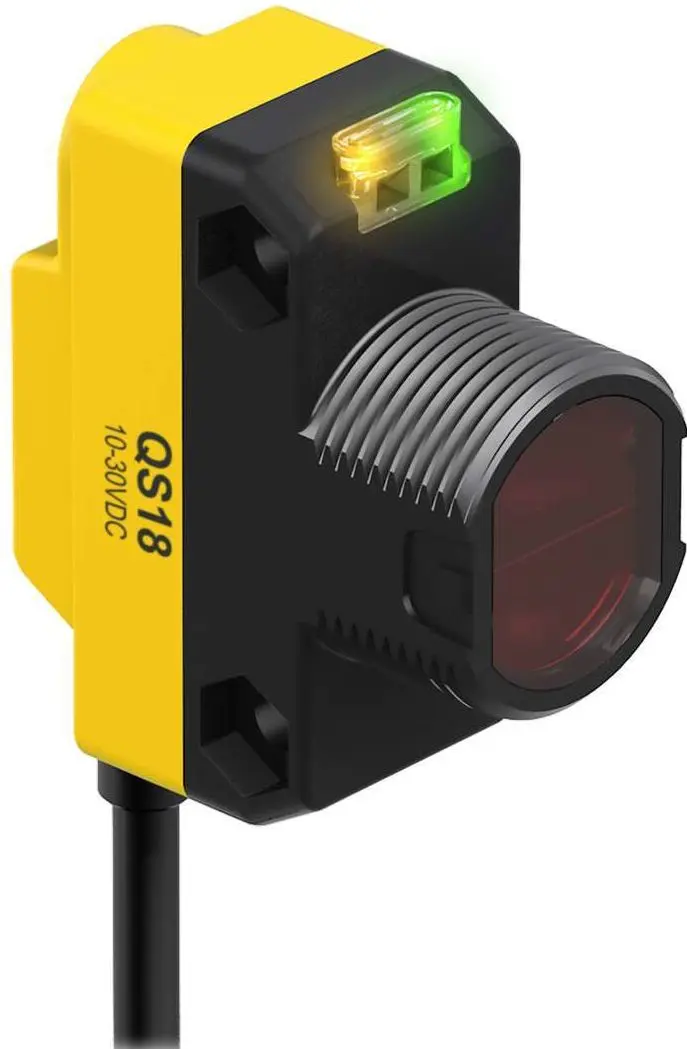 Banner Rechteckig Optischer Sensor, Gepolt, Bereich 3500 mm, NPN Ausgang, M8 Pigtail QD, Hell-/dunkelschaltend