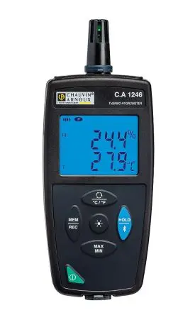 Produktfoto 1 von Chauvin Arnoux CA 1246 Hygrometer 60 °C, Typ Digitalhygrometer 2% RH + 1 digit, absolut 60 °C / 98 %RH, 0.5 °C ± 1