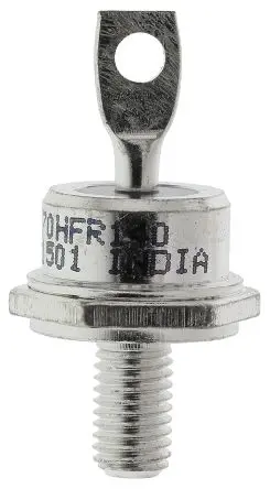 Produktfoto 1 von Vishay VS-70HF Schraubanschlussklemme Diode Wechselnd Anoden-Bolzen, 1400 V / 70 A, 2-Pin DO-203AB