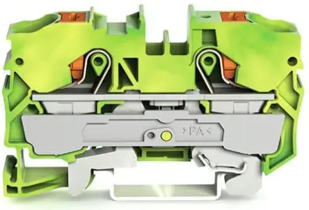 Produktfoto 1 von WAGO TOPJOB S Schutzleiterklemme 1 Grün, Gelb, 10mm² Einsteck-Anschluss IECEx/ATEX/CSA