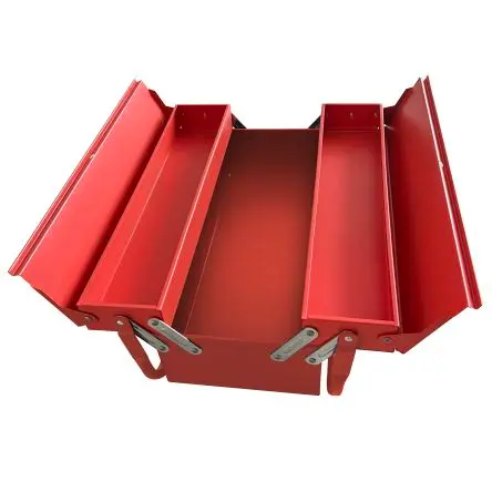 Produktfoto 1 von RS PRO Stahl Werkzeugkoffer Rot, L. 535 mm B. 200mm H. 160 mm, 3 kg, Freitragend