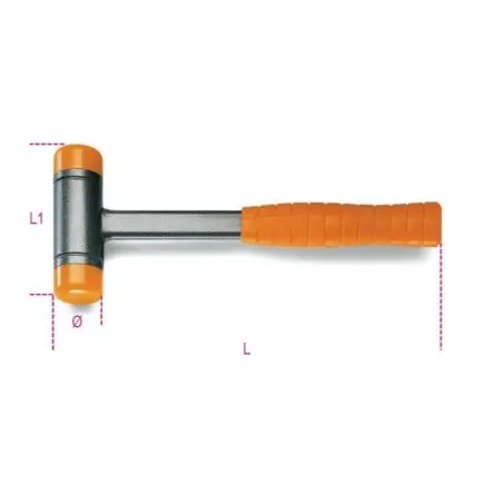 Produktfoto 1 von BETA Hammer, Rückschlagfreier Hammer Gerade Pinne aus Kunststoff Stahl-Stiel 1.5kg 385 mm