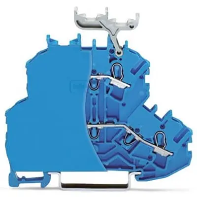 Produktfoto 1 von WAGO TOPJOB S Doppelstock Reihenklemmen 2 Blau, 2.5mm², 600V Einsteck-Anschluss IECEx/ATEX/CSA