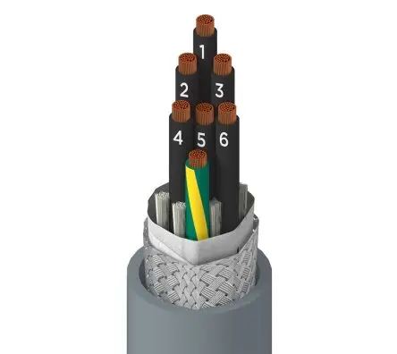 Produktfoto 1 von Alpha Wire Xtra-Guard FLEX Performance Cable Mehrkern-Industriekabel, 7-adrig Grau Geschirmt, 305 m, Thermoplastisches