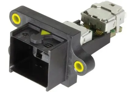 Produktfoto 1 von HARTING HARTING Mini Push Pull Buchse Cat6a Anschluss, 1-Port 8-polig Abgeschirmt Schott Gerade