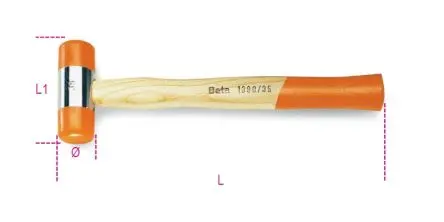 Produktfoto 1 von BETA Hammer aus Gummi 365 g Holz-Stiel 310 mm