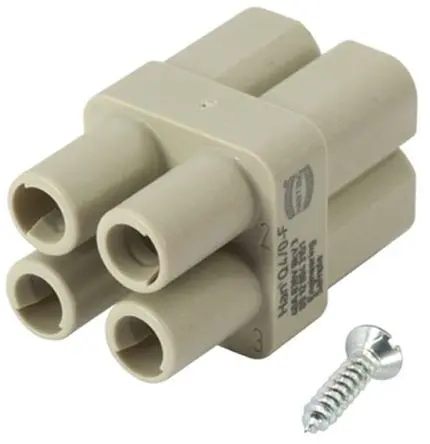 Produktfoto 1 von HARTING HAN Modular Industrie-Steckverbinder Kontakteinsatz Buchse, 3-polig 40A, Kabel, Steckverbindereinsatz