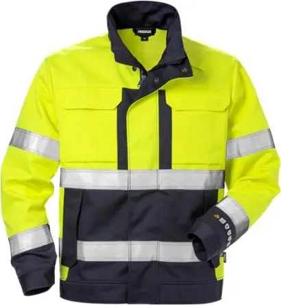Produktfoto 1 von Fristads 125938 Unisex Warnschutzjacke, 1 % antistatische Fasern, Baumwolle, Polyester Marine, Gelb, Größe S