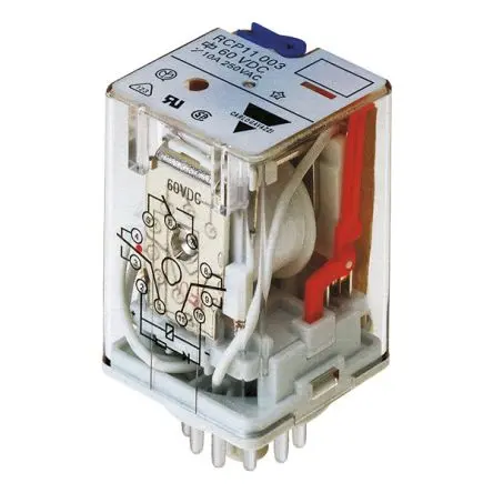 Produktfoto 1 von Carlo Gavazzi RCP Leistungsrelais 110V dc Spule Dreipoliger Umschalter 10A 7.5 kΩ 1.4 W