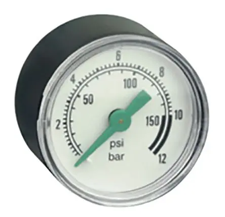 EMERSON – ASCO NPT Manometer 40 mm 0 psi → 10 bar 1/8 in, ISO-kalibriert