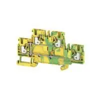 Produktfoto 1 von Weidmüller Anschlussklemmenblock DIN-Schiene 2 Gelb, Grün, 2.5mm², 800V Einsteck-Anschluss