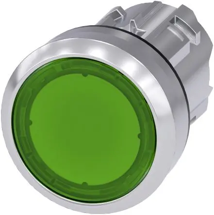 Produktfoto 1 von Siemens SIRIUS ACT Druckschalter Ø 22 mm, Grün Rastend Rund Rund Kunststoff, IP66