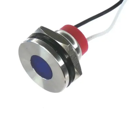 Produktfoto 1 von CML PL19SL Edelstahl-Panel-Leuchte Blau Panel-LED, Draht 12V 19 mm, IP67