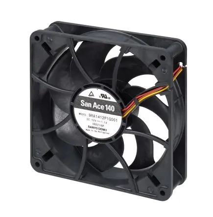 Produktfoto 1 von Sanyo Denki 9RA Axiallüfter, 24V dc / 8.9 W 0.37 A, 5.3 m³/min 140.8 mm 140.8mm 38.5 mm