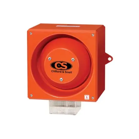 Produktfoto 1 von Clifford & Snell YL80, Filament/Warnsummer-Licht Beacon-Sounder-Kombination 115V ac Klar IP66 Wand / 117 dB 116 dB @ 1m