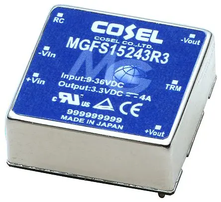 Cosel MGS DC/DC Konverter, 12V dc OUT 1.3 A Leiterplattenmontage 48V dc 1.5 kV ac 15.6 W -40 °C 85 °C