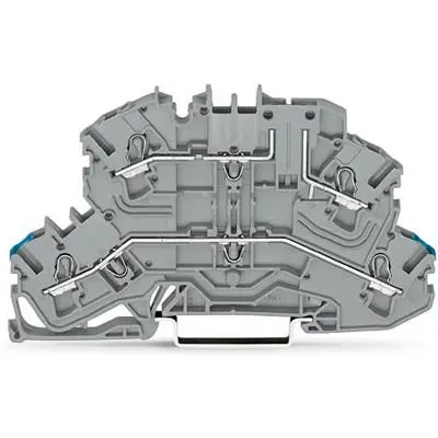 Produktfoto 1 von WAGO TOPJOB S Doppelstock Reihenklemmen 2 Grau, 2.5mm², 600V Einsteck-Anschluss IECEx/ATEX/CSA
