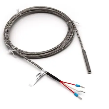 Produktfoto 1 von Prosensor Pt100 Temperatursensor Edelstahl Ø 6 mm 3 x 50 mm Class A, -50 °C → 450 °C, 10 m Leitung