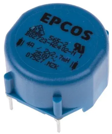 Produktfoto 1 von TDK B82721A Netzleitungsdrossel, Ferrit-Kern, 2.7 mH, 4 A, Radial / R-DC 60 mΩ, Ø 25.2 mm, Ø 0.7 mm x 16.8 mm
