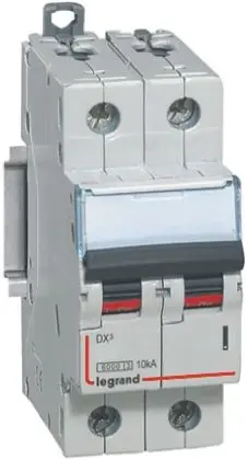 Produktfoto 1 von Legrand DX3 Miniaturüberlastschalter Typ C, Pol 2-polig 1A 400V ac, Abschaltvermögen 10 kA DX
