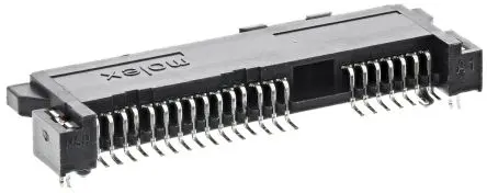 Produktfoto 1 von Molex SATA Leiterplattenbuchse gewinkelt Oberfläche 22-polig / 1-reihig, Raster 1.27 mm Lot