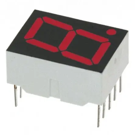 Produktfoto 1 von Broadcom LED-Anzeige 7 Segmente 1 Zeichen Kathode, Rot 637nm 4.2mcd Zeichenbreite 7.8 mm Rechts Zeichenhöhe 14.2 mm