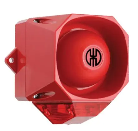Produktfoto 1 von Werma 439 Xenon, Filament/Warnsummer-Licht Beacon-Sounder-Kombination 230V Rot IP65 Wand / 92 dB 98 dB @ 1m