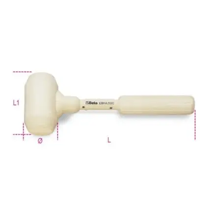Produktfoto 1 von BETA Hammer, Rückschlagfreier Hammer Gerade Pinne aus Gummi Gummi-Stiel 1.2kg 300 mm