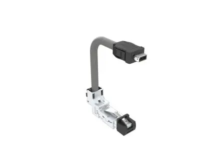 Produktfoto 1 von Amphenol Communications Solutions DRPC6 Cat6a Ethernet-Kabel, 1 m, Grau Abgeschirmt, Thermoplast