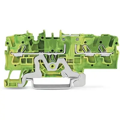 Produktfoto 1 von WAGO TOPJOB S Schutzleiterklemme 1 Grün, Gelb, 2.5mm² Einsteck-Anschluss IECEx/ATEX/CSA