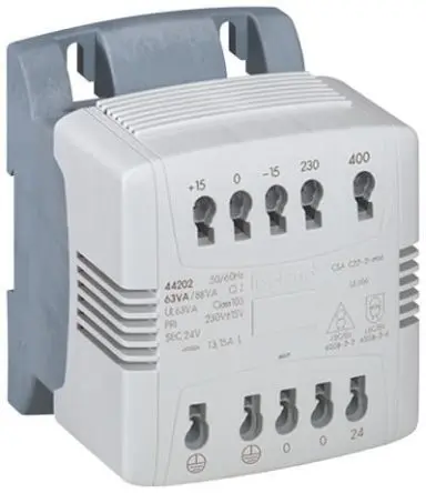 Produktfoto 1 von Legrand 160 VA DIN-Schienen-Trafo, Primär 230 to 400 V / Sekundär 24 V