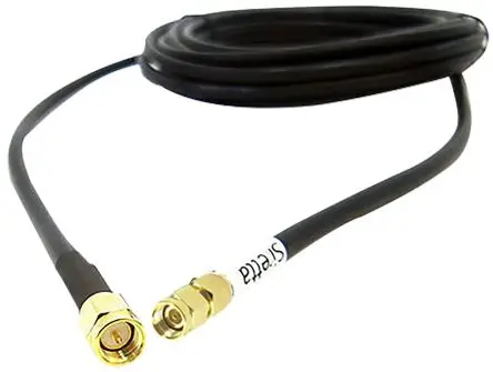 Siretta RP-SMA, SMA LLC200A Koaxialkabel, Abgeschlossen, 50 Ω, 15 m, Aussen ø 5 mm Außen-ø , Schwarz