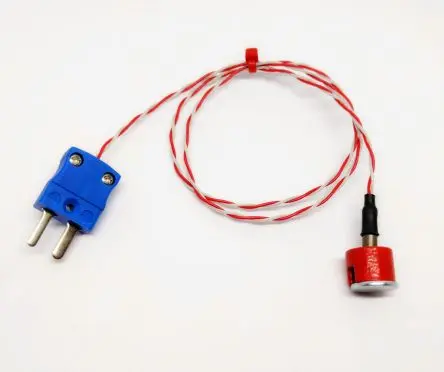 Produktfoto 1 von RS PRO XQ Perfluoralkoxyalkan Knopfmagnet-Thermoelement Typ K, Ø 7 mm x 1 m 750 °C → 250 °C