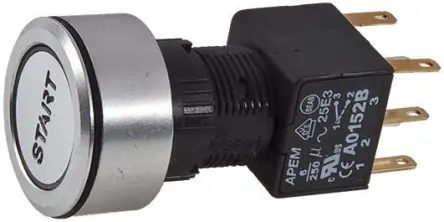 Produktfoto 1 von APEM A1 Druckschalter Grün Beleuchtet Tastend Panel Ø 22 mm, 2-poliger Umschalter / 6A, IP65