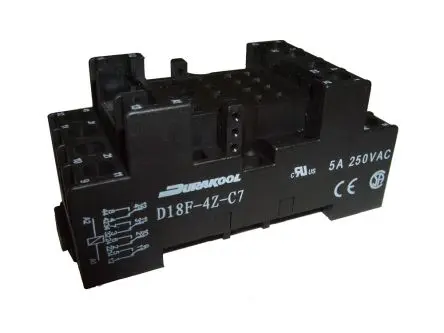 Produktfoto 1 von Durakool Relaissockel zur Verwendung mit DX4, DXN-Relais D14F, 14 -Kontakt, DIN-Hutschiene, 300V ac