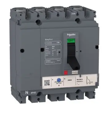 Produktfoto 1 von Schneider Electric EasyPact CVS160B, Kompaktschutzschalter 4-polig, 160A Feststehend / Abschaltvermögen 25 kA 380V ac