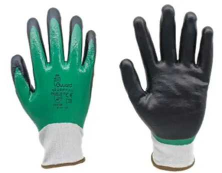 Produktfoto 1 von GUYARD U2 GRIP FULL Arbeitshandschuhe Größe 10 Polyester Polyethylen Schwarz, Grün Nitril 20