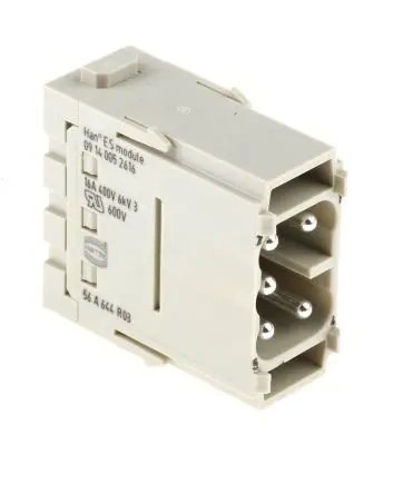 Produktfoto 1 von HARTING HAN Modular Modul für robusten Stromversorgungsstecker Stecker, 5-polig 16A, Kabel, Steckverbindermodul