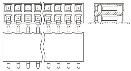Produktfoto 1 von Samtec SSM Leiterplattenbuchse gewinkelt Oberfläche 4-polig / 2-reihig, Raster 2.54 mm Lot