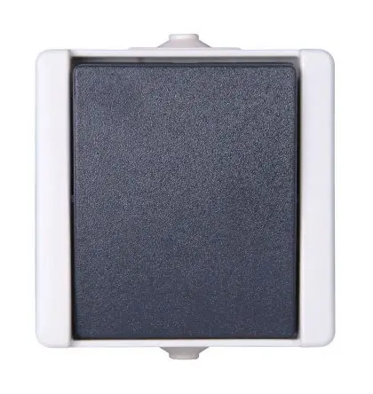 Produktfoto 1 von Kopp Wippschalter Lichtschalter 1-teilig, 1 Wege Grau IP44 10A, Kunststoff